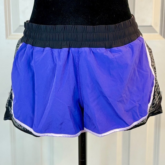 Lululemon Purple Animal Print Athletic Shorts - Picture 2 of 3
